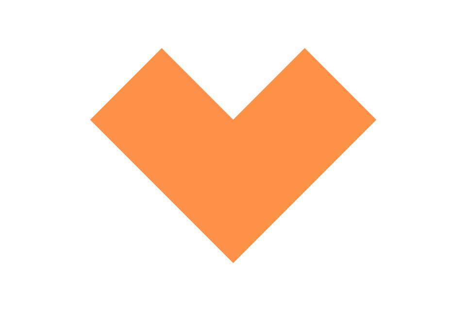 an orange heart